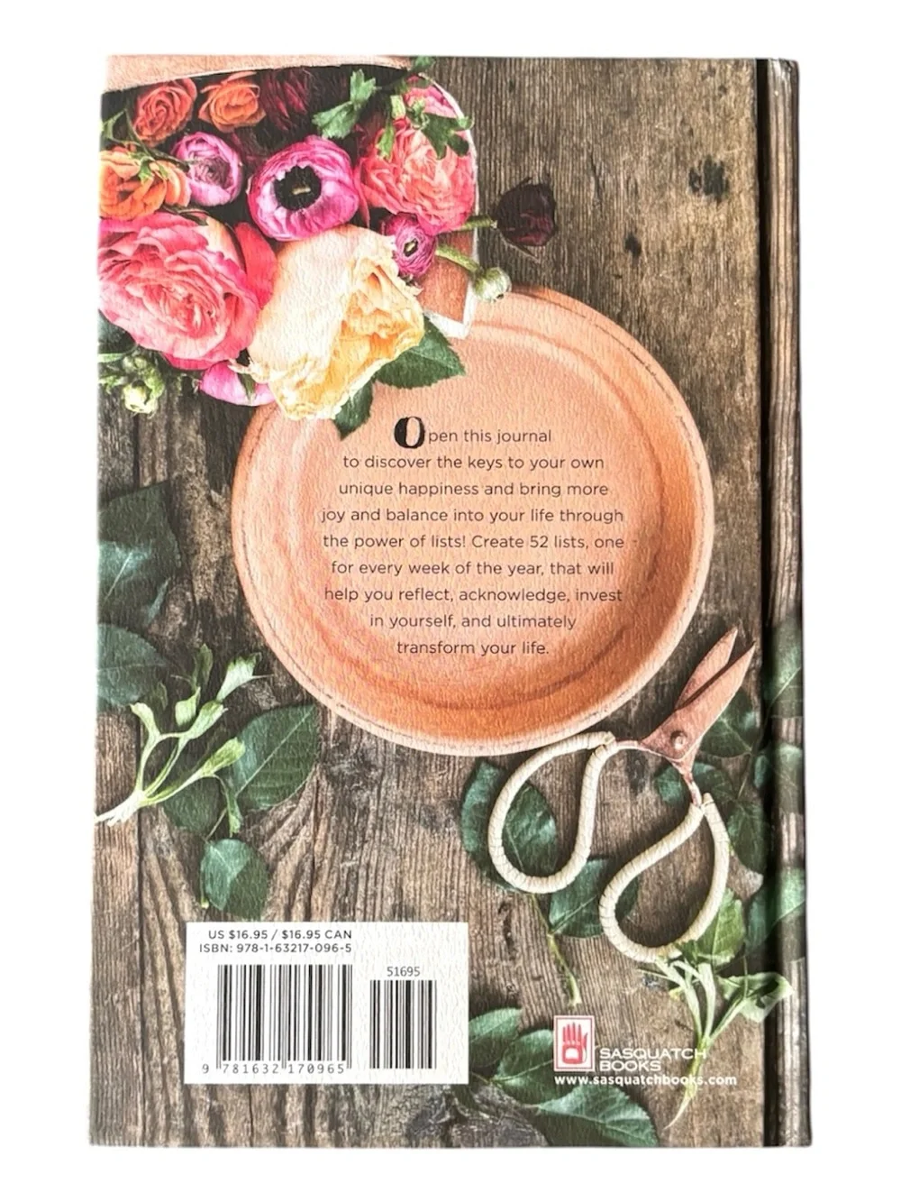 '52 Lists for Happiness' Floral Journal - Pink & Rose Hardcover NEW